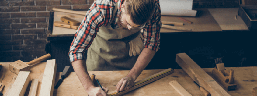 a man working at a workbench