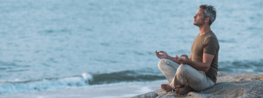 a man meditating