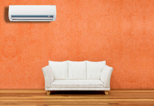 Ductless mini-split on wall in Kentwood. Our ductless AC experts can fix units like this.
